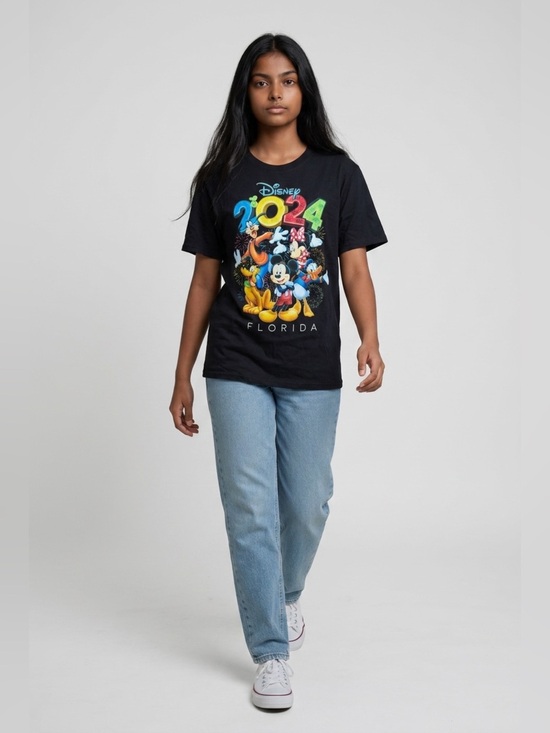 Disney Tops - Disney Black 2024 Florida Character Graphic Tee